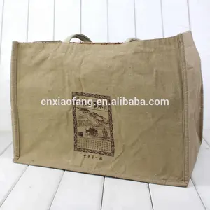 Оптовая продажа натуральный цвет материал Hessian джутовый мешок джут сумка для покупок