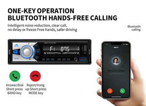 Reproductor MP3 para coche barato, de un solo DIN, con radio estéreo FM, Bluetooth, 12V, reproductor multimedia para vehículos universales - Product Image 2