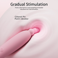 Gebogen dubbelzijdige siliconen G-spot vibrator met 10 vibratiemodi, waterdicht IPX6 & latexvrij voor vrouwen