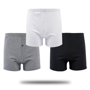 LOGO personalizado 100% algodón absorbente de sudor puro algodón hombres ropa interior Boxer Shorts hombres Boxers - Product Image 1