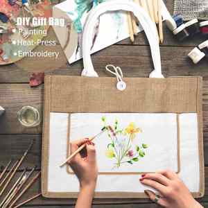 Bolsa de Yute Laminada Ecológica, Bolsa de Compras Reutilizable de Lino, con Logotipo Personalizado para Publicidad - Product Image 6