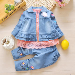 Conjunto de Ropa para Niñas Ebay Wish, Primavera Otoño, Chaqueta Vaquera, Camisa de Manga Larga, Pantalones Vaqueros, 3 Piezas - Product Image 4