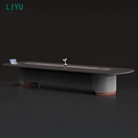 Table de conférence moderne en bois Liyu, grande table de réunion pour 12 personnes, pour bureau, école, salle à manger, réunion de bureau moderne