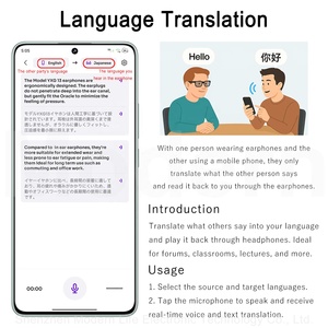 OEM-Auriculares con traducción de IA, mini audífonos inalámbricos estéreo semiintrauditivos, compatibles con traducción bidireccional, traductor en línea - Product Image 2