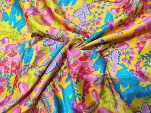 High Quality Woven Floral Printed Chanderi <b>Silk</b> <b>Fabric</b> Lightweight Multicolor Soft Breathable Kurti Dupatta Suit Dress Making - Product Image 2