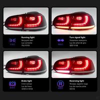 LKS 12V Nouveau feu arrière LED 6000K pour VW Golf 6 Mk6 avec animation de signal dynamique, feu stop arrière et marche arrière