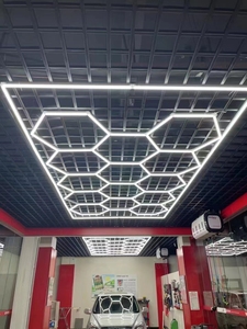 Lavage de voiture personnalisé tension et puissance lite détaillant hexagonal led plafonnier décoratif - Product Image 6