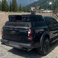 Capot de benne modulaire ultra-plat de 23 cm, structure acier-aluminium, rails à fentes, poignée arrière, pour Ford F-150 Ranger