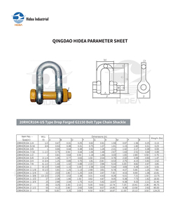 Nhà Sản Xuất Hàng Đầu Hidea Bền Neo Cùm 20rhcr104 Chúng Tôi Loại Drop Giả Mạo <span class=keywords><strong>G2150</strong></span> Bolt Loại Chuỗi Còng - Product Image 2