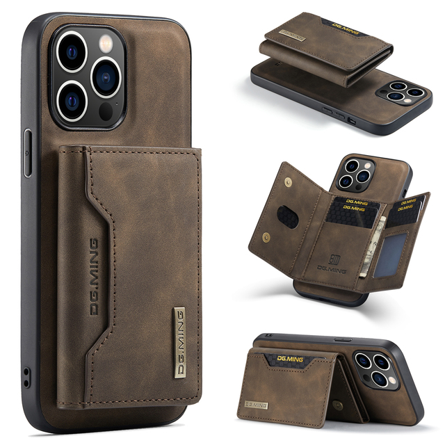 Magnetic Detachable Card Slot Kickstand Leather Wallet Flip Phone case for iphone 17 air 18 Pro Max 16 15 14 13 12 11 Plus