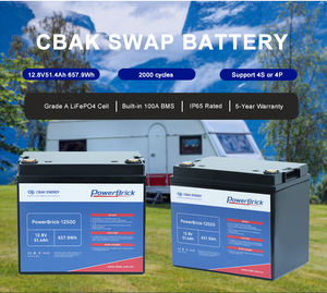 CBAK 12.8V 20-300Ah LiFePO4リチウム鉄電池モジュール 2000サイクル IP56 交換式バッテリーパック -20～60℃ 最大負荷4セル モデル12500 - Product Image 3