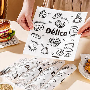 Emballage de fast-food jetable personnalisé pour hamburger frites coréen pépites de poulet frit feuilles de papier sulfurisé PE imperméable - Product Image 1