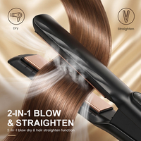 Lisseur de cheveux à air chaud 2-en-1 haute vitesse BLDC 110000 tr/min avec affichage de la température pour usage domestique et professionnel en salon