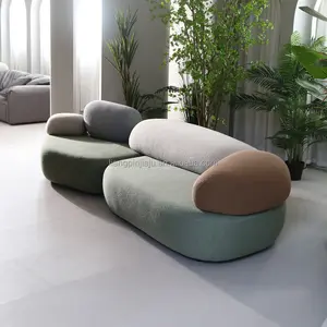 New Cobblestone Natural Design Fabric Sofa Set Module Free Combination Sofa Home Luxury Furniture Sofa