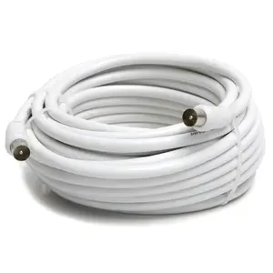 Câble coaxial RG6U de 10 m avec connecteurs mâle-mâle et accessoires, idéal pour la transmission de signal de télévision et de données. - Product Image 2