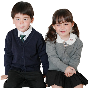 Vente en gros de cardigans en coton à manches longues pour enfants unisexes, grandes tailles, uniformes scolaires, pulls tricotés - Product Image 4