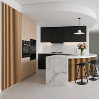 Panneau mural acoustique en bois MF, design enroulable, 95,3x23,8 pouces, insonorisant, pour salon, colonnes, couloir, courbes