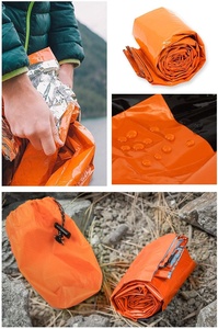 Sacco <span class=keywords><strong>a</strong></span> <span class=keywords><strong>pelo</strong></span> di sopravvivenza per climi freddi, bivacco di emergenza e coperta di salvataggio riutilizzabile per campeggio ed escursioni all'aperto - Product Image 4