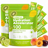 OEM Elektrolyten Energie Drinkpoeder Hydratatie Voeding met 200mg B-vitamines en Revitaliserende Elektrolytenmix Poederzakjes