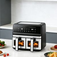 Smart Touch Control Panel Digital Control Electric Hot Air Fryer Dual Basket Air Fryer Double Pot Air Fryer