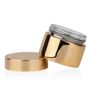 Tarro de crema cosmética para el cuidado de la piel de vidrio 5ml 10mL 1oz 30g 50g 100G 200g Tarro de vidrio dorado plateado con tapa - Product Image 3