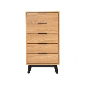 Timeless Ash Veneer MALTON 5 Drawer Dresser Tall Bedroom Chest of Drawers for Modern Home Storage and Room Organization - Product Image 3