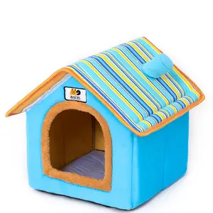 Benzersiz fabrika taşınabilir küçük ucuz katlanır keçe toptan yumuşak büyük ev lüks kapalı büyük kedi Pet köpek evi