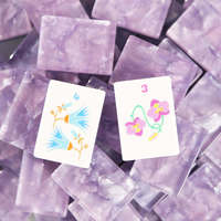 Ensemble de Mahjong Américain Moderne de Luxe en Acrylique Pailleté Violet Clair - 160 Pièces, Portable, pour le Divertissement, Comprend un Tapis de Mahjong Gratuit