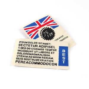 Logo de marque haut de gamme Jacquard personnalisé vêtements marque fin pli tissu tissé étiquette Satin tissé col étiquette boucle pli étiquettes de vêtement - Product Image 3