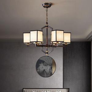 Lustre en cuivre massif de style chinois moderne simple et rétro pour villa, salon, chambre à coucher, bureau, salle à manger - Product Image 4