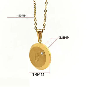 <strong>Fashion</strong> Jewelry Letter Pendant Stainless Steel Necklace Zircon Alphabet Letter 18K Gold Plated 26 A-Z Inital Women <strong>Accessories</strong> - Product Image 5
