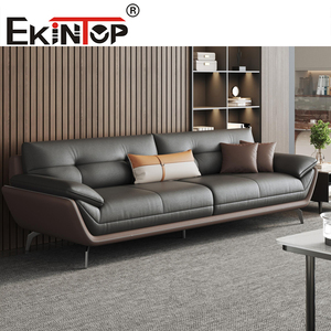 Ekintop Wooden Modern Executive Designs Italian Style Office Furniture Leather Sofa Set - Product Image 1