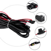 Saklar LED tembaga PVC IP67 tahan air 12V 20cm harnes kabel sepeda motor/kendaraan listrik lampu sorot modifikasi strobo 900