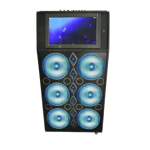 15 Inch Stage Audio Display Scherm Luidspreker Drawbar Video Audio Speaker Met Draadloze Microfoon Mobiele Outdoor Bluetooth Speaker