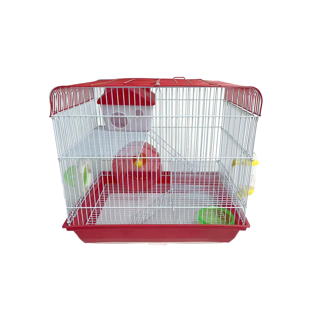 HC-M120Wholesale pet supplies foldable wire metal indoor and outdoor hamster cage pet cage with wheels with house