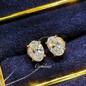 18K Gold Lab-Grown Diamond <b>Stud</b> <b>Earrings</b> (1-4CT) for <b>Men</b> & Women, GIA/IGI Certified, Wedding/Gift Jewelry - Product Image 1