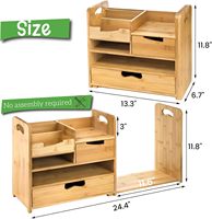 Organisateur de bureau multifonctionnel en bois et bambou, boîte de rangement personnalisable, étagère à livres et porte-lettres pour la salle de bain, la cuisine, le bureau