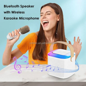 Y1 mới nhất Led trang trí không dây Home <span class=keywords><strong>USB</strong></span> Mini BT xách tay Loa Karaoke với 2 mic không dây cho gia đình KTV Đảng - Product Image 5