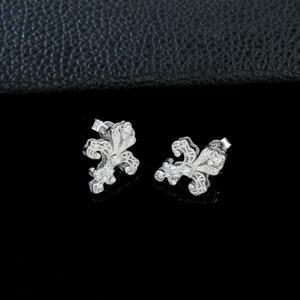 Pendientes de Plata de Ley 925 con Circonitas Cúbicas en Forma de Flor de Lis, Pendientes Vintage con Diamantes de Imitación para Mujer, Joyería Fina, Regalo - Product Image 2