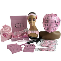 Boîtes de Luxe Personnalisées avec LOGO pour Perruques, Emballage pour Extensions de Cheveux, Sac en Satin, Bande de Fixation avec Cache-Oreilles et Peigne Chauffant