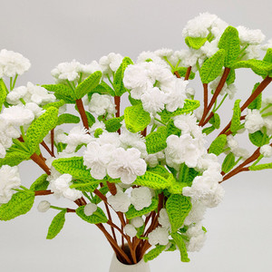 Ramo <span class=keywords><strong>de</strong></span> Flores Tejidas a Crochet, Flores <span class=keywords><strong>de</strong></span> Invierno, Flores <span class=keywords><strong>de</strong></span> Melocotón, Flores <span class=keywords><strong>de</strong></span> Pera, Flores Tejidas a Mano - Product Image 6