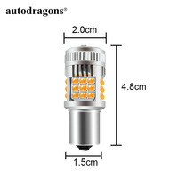 Ampoules LED Canbus pour voiture 26W 2640LM 1156 7440 T20 avec ventilateur de refroidissement 3030 36SMD PY21W Clignotant et Feu de Position