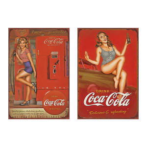 لوحات عتيقة بطباعة قديمة, لوحات عتيقة معدنية بعلامة كولا ، حرف يدوية ، فن حائطي ، تصلح للحانة والكافيهات - Product Image 3