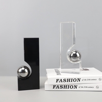Support de livre de style minimal de fin de livre en cristal noir et clair pour décor de salle d'étude