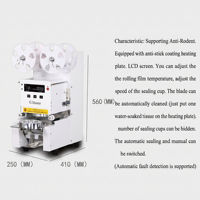 Machine à sceller automatique 110V à économie d'énergie pour cartons et gobelets, scelleuse électrique pour thé Boba, idéale pour les magasins de boissons - Stock USA