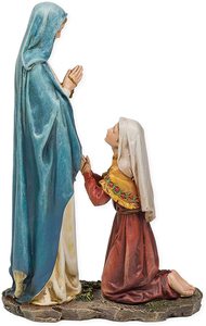 Estatua de mesa de resina de 10,5 pulgadas para mujer, estatua de resina con piedra de la serie "Our Lady of loudes y St <span class=keywords><strong>Bernadette</strong></span>" - Product Image 3