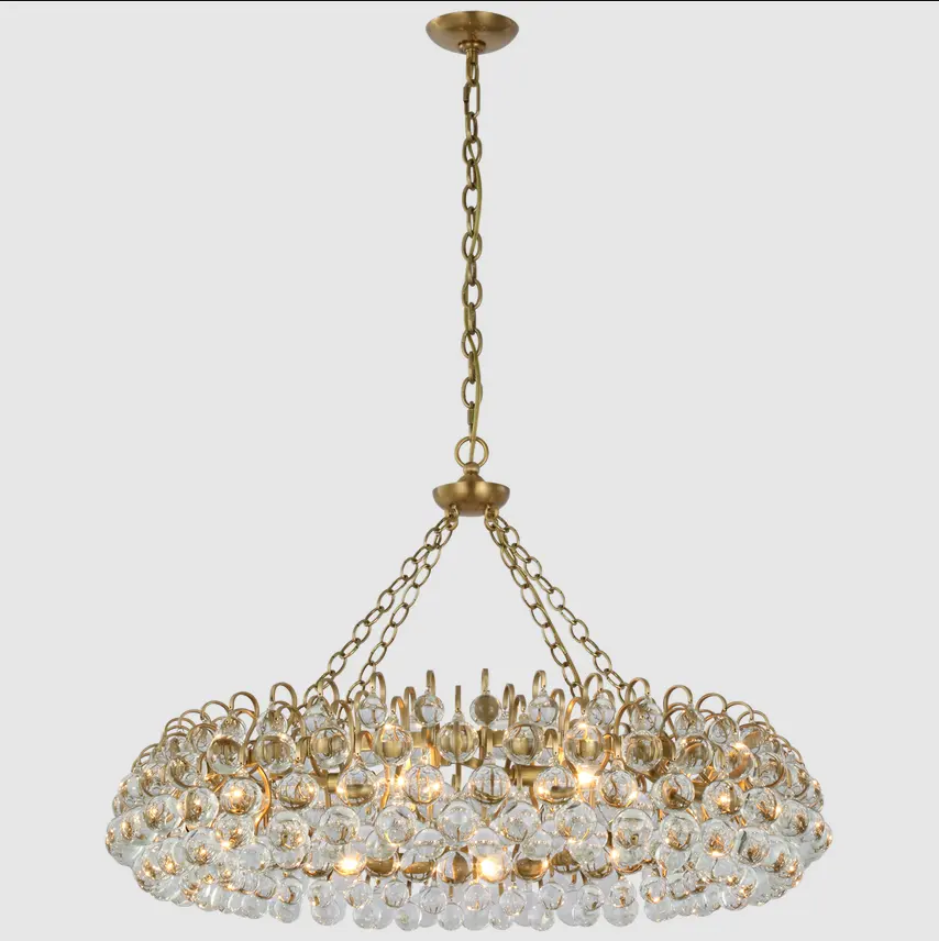 Lampadario di cristallo della luce del pendente del globo della lampada da soffitto di cristallo di nozze dell'hotel della decorazione della casa del ristorante dell'oro su ordinazione
