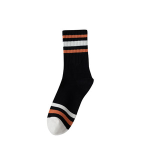 S042906JY Chaussettes de sport tendance en coton printemps-été à rayures contrastées, chaussettes en coton peigné pour hommes - Product Image 6