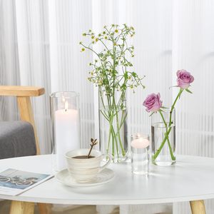 Vente chaude Cylindre Bougeoir En Verre Lanternes Bougies Bocaux Vases pour Centres De Table Bougeoir Flottant - Product Image 4