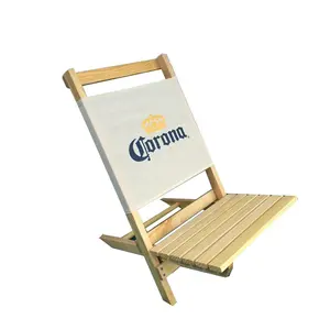 Недорогие уличные Складные портативные стулья из ткани Оксфорд, сильный деревянный пляжный стул для газона с пользовательским логотипом